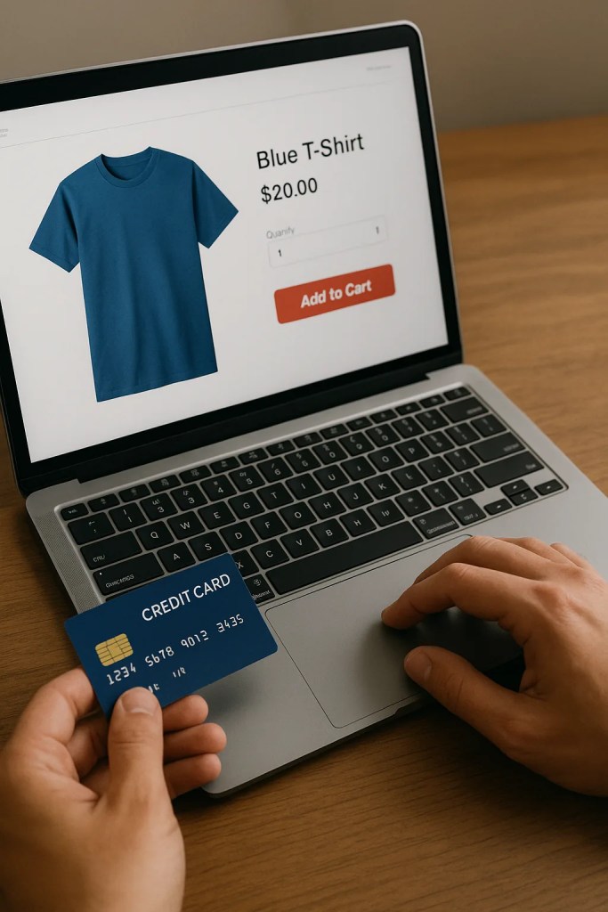 Online store checkout on a laptop for a growing eCommerce business