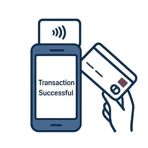 Mobile payment processing illustration